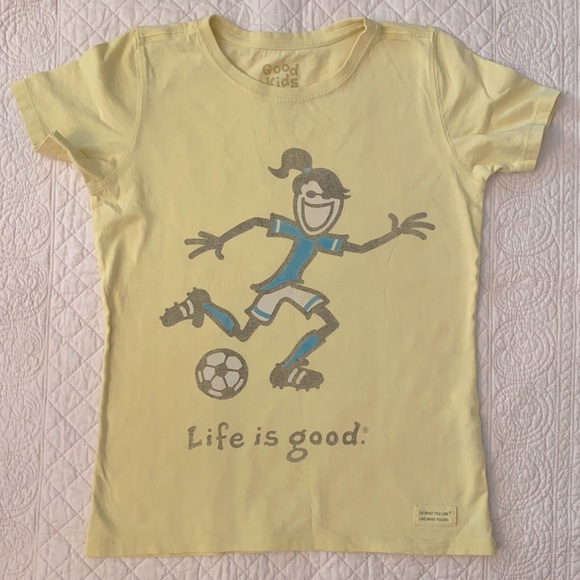 Life is Good Girl Soccer Player T-Shirt